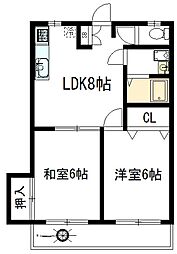 チェリーブラッサム 2LDKの間取図画像