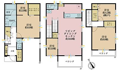 間取り：4ＳＬＤＫ、土地面積80．46平米、建物面積124．13平米