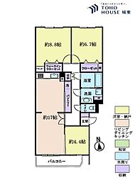 エステート五反野住宅 3LDKの間取図画像