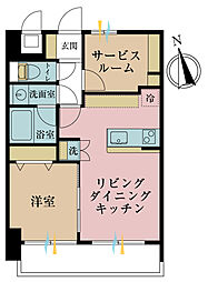 クイーンズコートオークラ 1SLDKの間取り