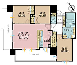 ライオンズ鶯谷マークスフォート 3LDKの間取り