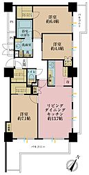 川口パークタワー 3LDKの間取図画像
