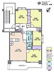 小松川グリーンハイツ一号棟 4LDKの間取り