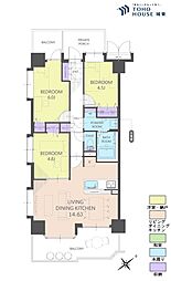 ライオンズシティ松戸 3LDKの間取り