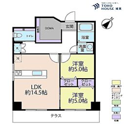 三東第三マンション 2LDKの間取り