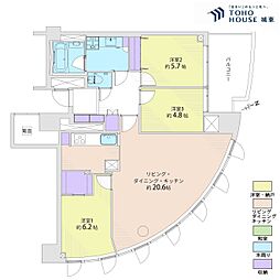 西ケ原ペアシティ 3LDKの間取図画像