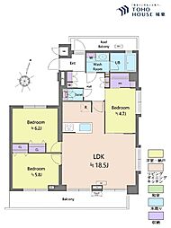 ライオンズマンション東日暮里第2 3LDKの間取図画像