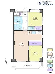 エンゼルハイム鹿浜第8 2LDKの間取図画像