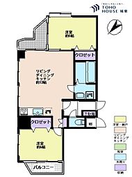 サンライズ大山マンション 2LDKの間取図画像