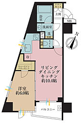 エステムプラザ市谷外濠公園 1LDKの間取図画像