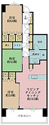 グランマークスツインフォート 3LDKの間取図画像