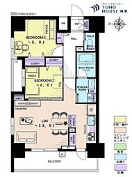 日神パレステージ三ノ輪 2LDKの間取図画像