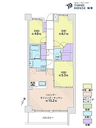 サンライン板橋本町 3LDKの間取図画像