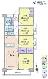 新松戸中央パークハウスB棟 4LDKの間取図画像