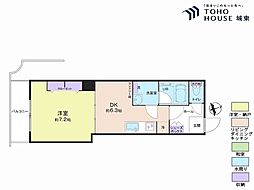 リバーパーク桜木 1DKの間取図画像