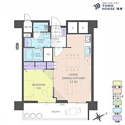 パシフィック中野 1LDKの間取図画像