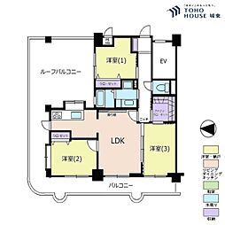 モリス川口 3LDKの間取図画像