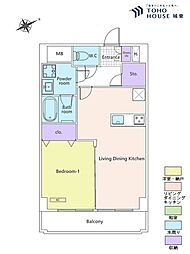 日興パレス西新井 1LDKの間取図画像
