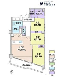 オーク荻窪 3LDKの間取図画像