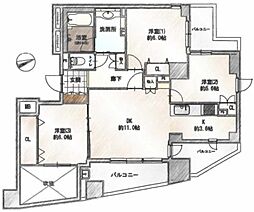 ヒルズ船堀 3LDKの間取図画像