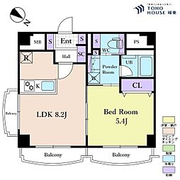 ヒルクレスト駒込 1LDKの間取図画像