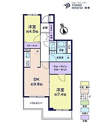 ライオンズマンション柴又 2DKの間取図画像