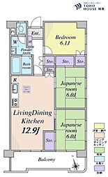 西川口第2ローヤルコーポ 3LDKの間取図画像