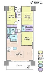 ガーデナヴィルマグノリア市川妙典 3LDKの間取図画像