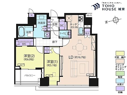 2LDK 間取り