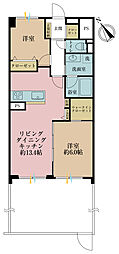 日商岩井中山マンション 2LDKの間取図画像