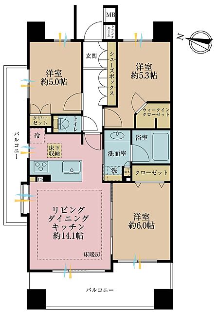 3LDK 間取り