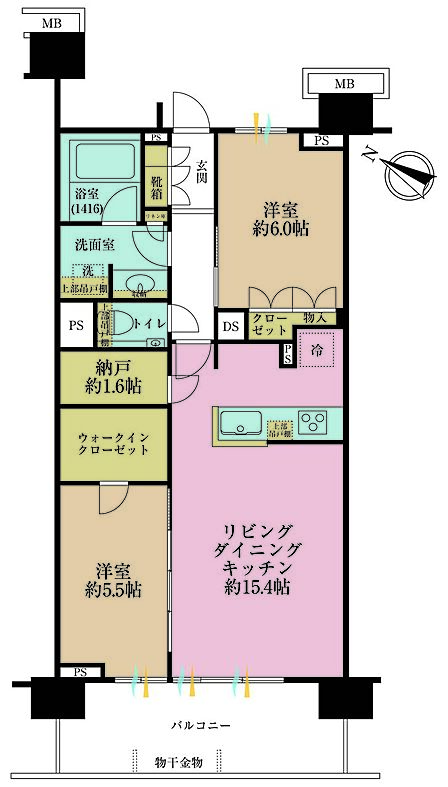 2SLDK 間取り