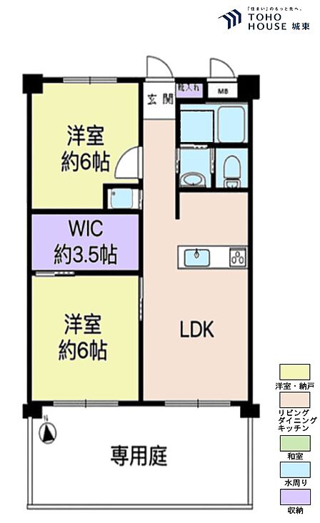 2LDK 間取り