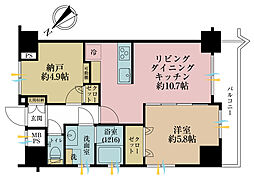 ライオンズプラザ本蓮沼 1SLDKの間取図画像