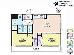池袋パークハイツマンション 2LDKの間取図画像