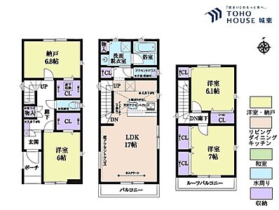間取り：3ＳＬＤＫ、土地面積86．77平米、建物面積110．54平米