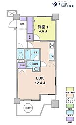 中銀新葛西マンシオン 1LDKの間取図画像