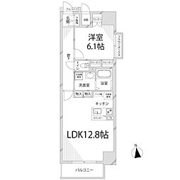キャッスルコート博労町 1LDKの間取図画像