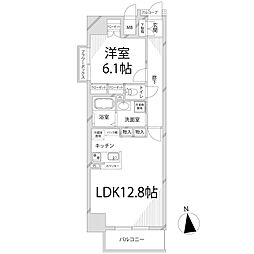 キャッスルコート博労町 1LDKの間取図画像