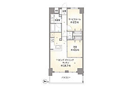 プレディアンスフォート湘南平塚リコット 1SLDKの間取図画像