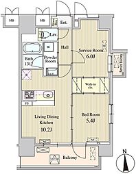ザ マグノリアガーデン恵比寿 5階1SLDKの間取り