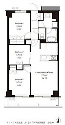 フレンシア洗足池 1階2SLDKの間取り