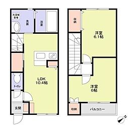 AQUAレジデンス大井町第15 1階2LDKの間取り