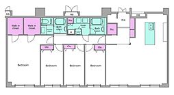 レジディア西麻布 12階4LDKの間取り