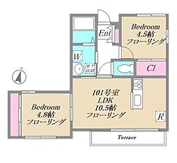 Green Light House 1階2LDKの間取り