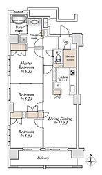 アールスタイルズ武蔵小杉EAST 9階3LDKの間取り
