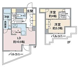 ユニーブル島津山 9階2LDKの間取り