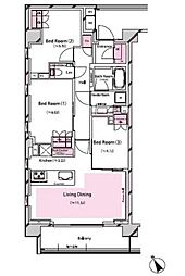 RISING SUN 恵比寿二丁目 3階3LDKの間取り