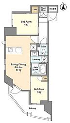 ウェルスクエア西蒲田 10階2LDKの間取り