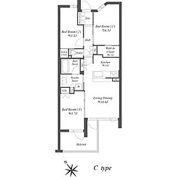 ザ・ケンジントン・レジデンス上池台 2階3LDKの間取り